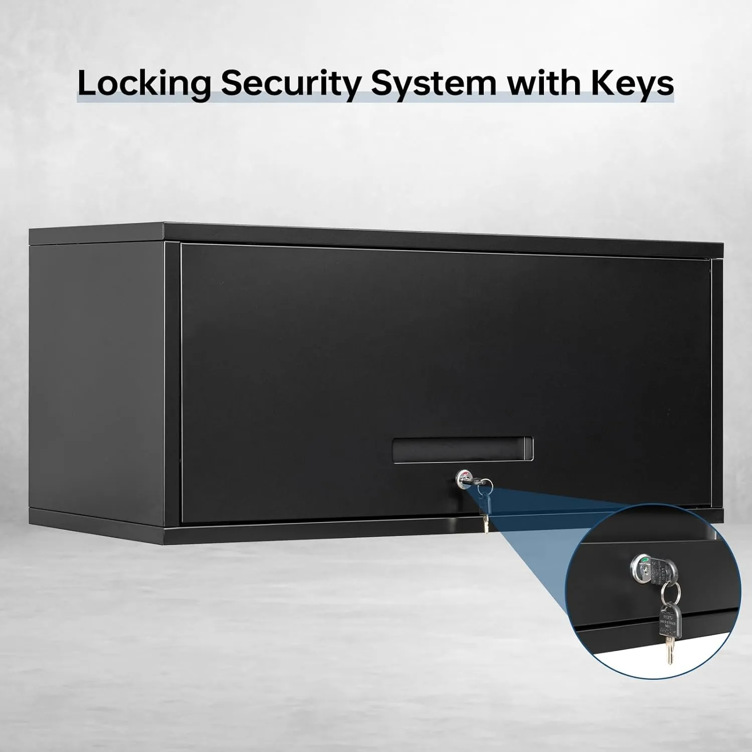 Metal Storage Cabinet, Wall-Mounted Garage Cabinet with Up-Flip Doors, Steel Small Floating Cabinets with Lock for Garage, Bathroom, Kitchen, Black