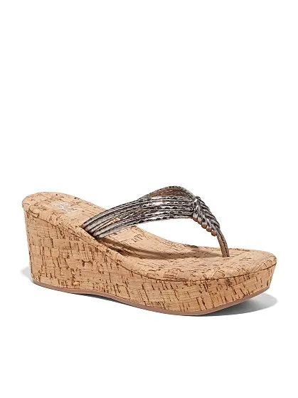 Metallic Wedge Sandal