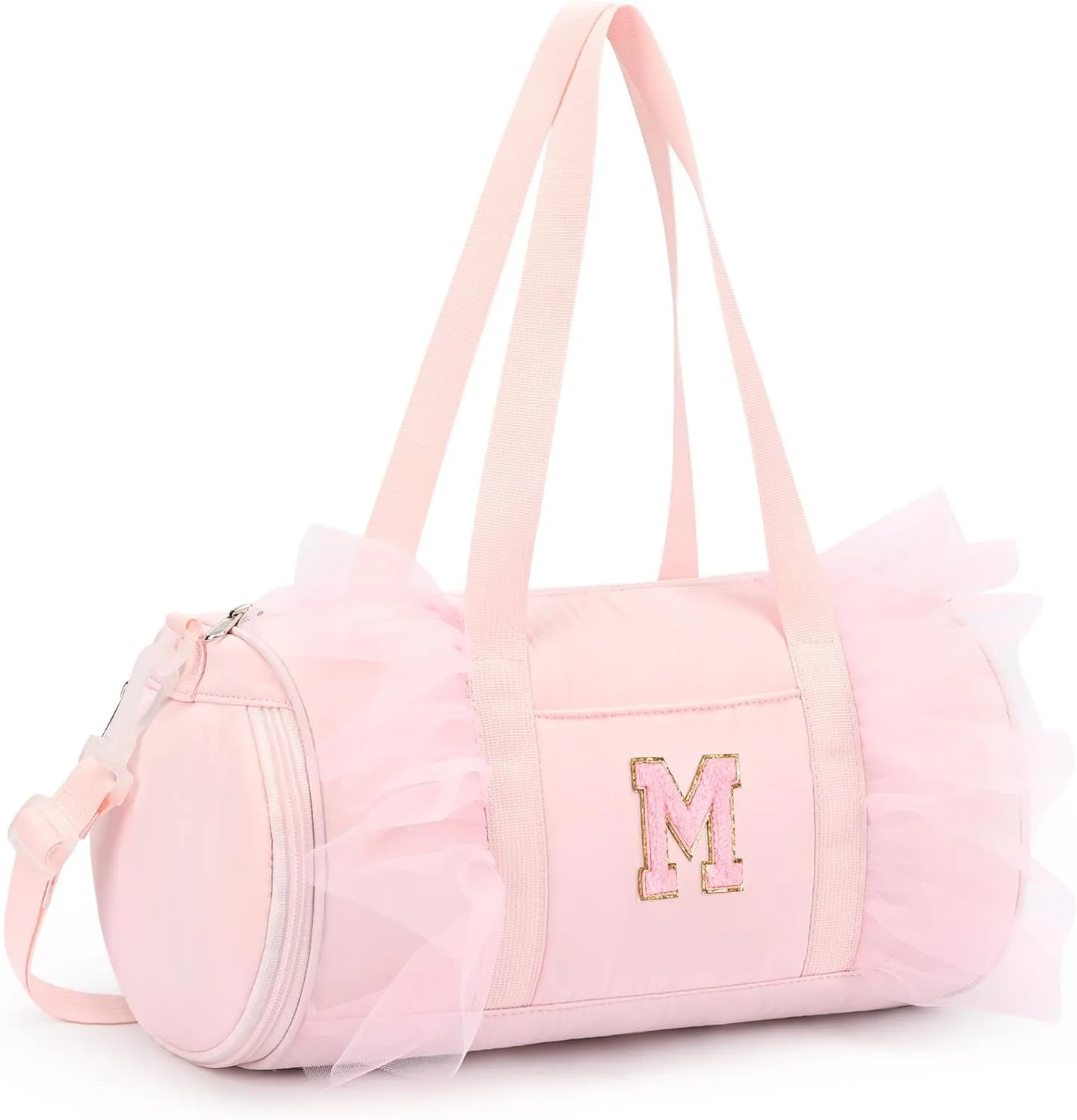 mibasies Dance Bag for Girls 4-6: Kids Duffle Bag - Ballet Bags for Girls 4-6 - Personalized Letter Girls Gifts Pink M