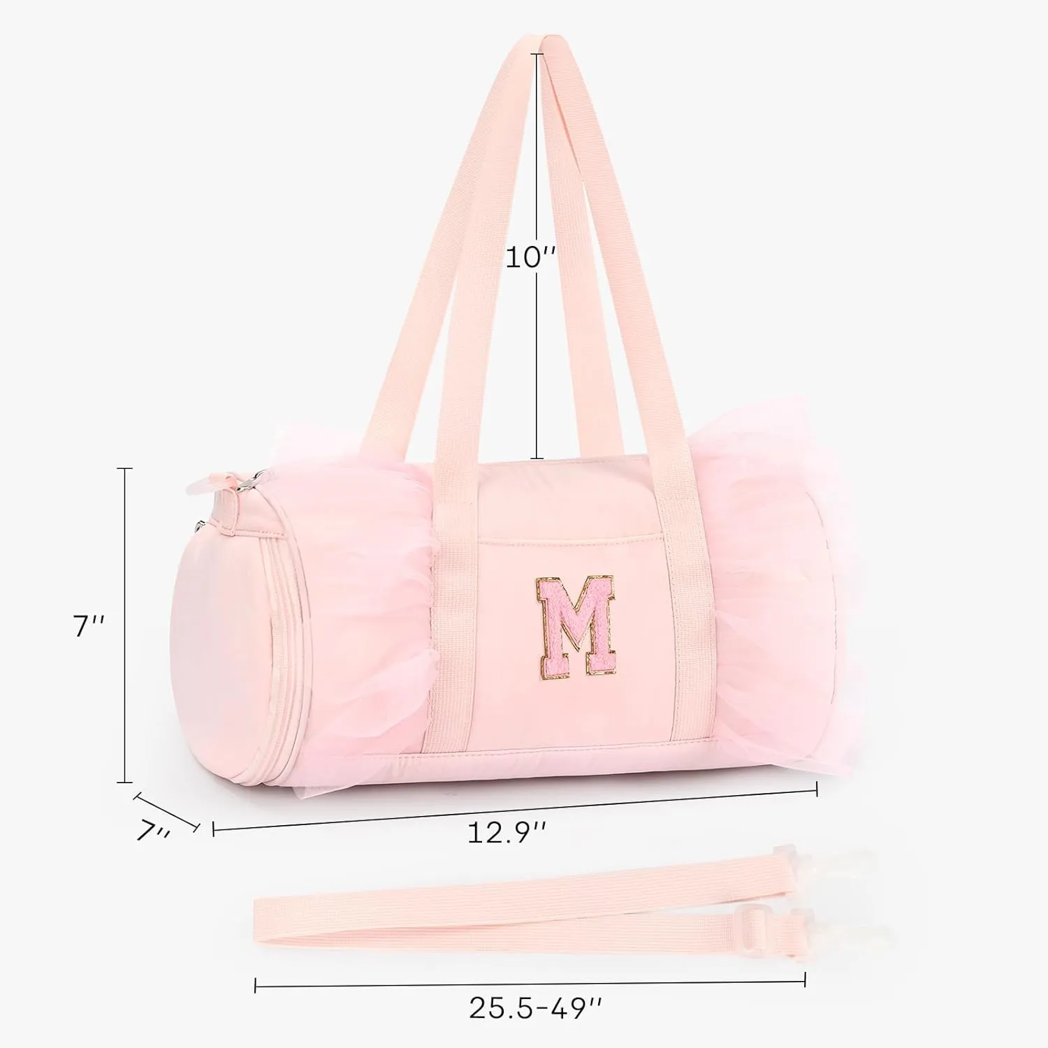 mibasies Dance Bag for Girls 4-6: Kids Duffle Bag - Ballet Bags for Girls 4-6 - Personalized Letter Girls Gifts Pink M