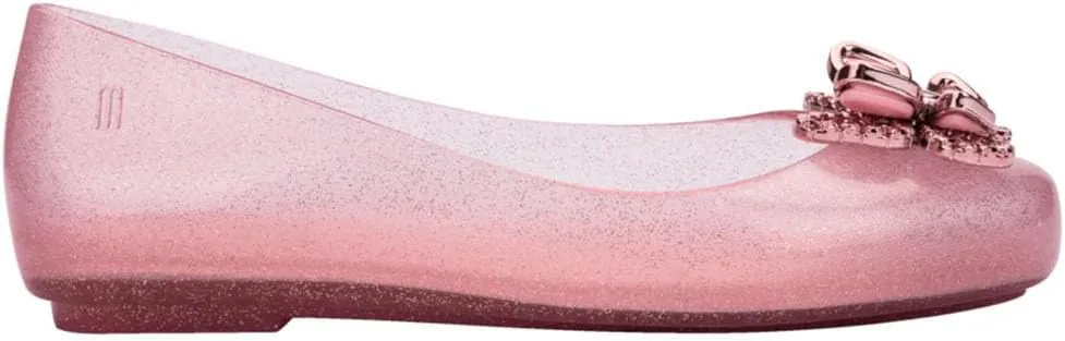 mini melissa Sweet Love Fly Jelly Flats for Girls- Girl's Ballet Flats w/Butterfly Design, Ballerina Flats, Kids Jelly Shoes