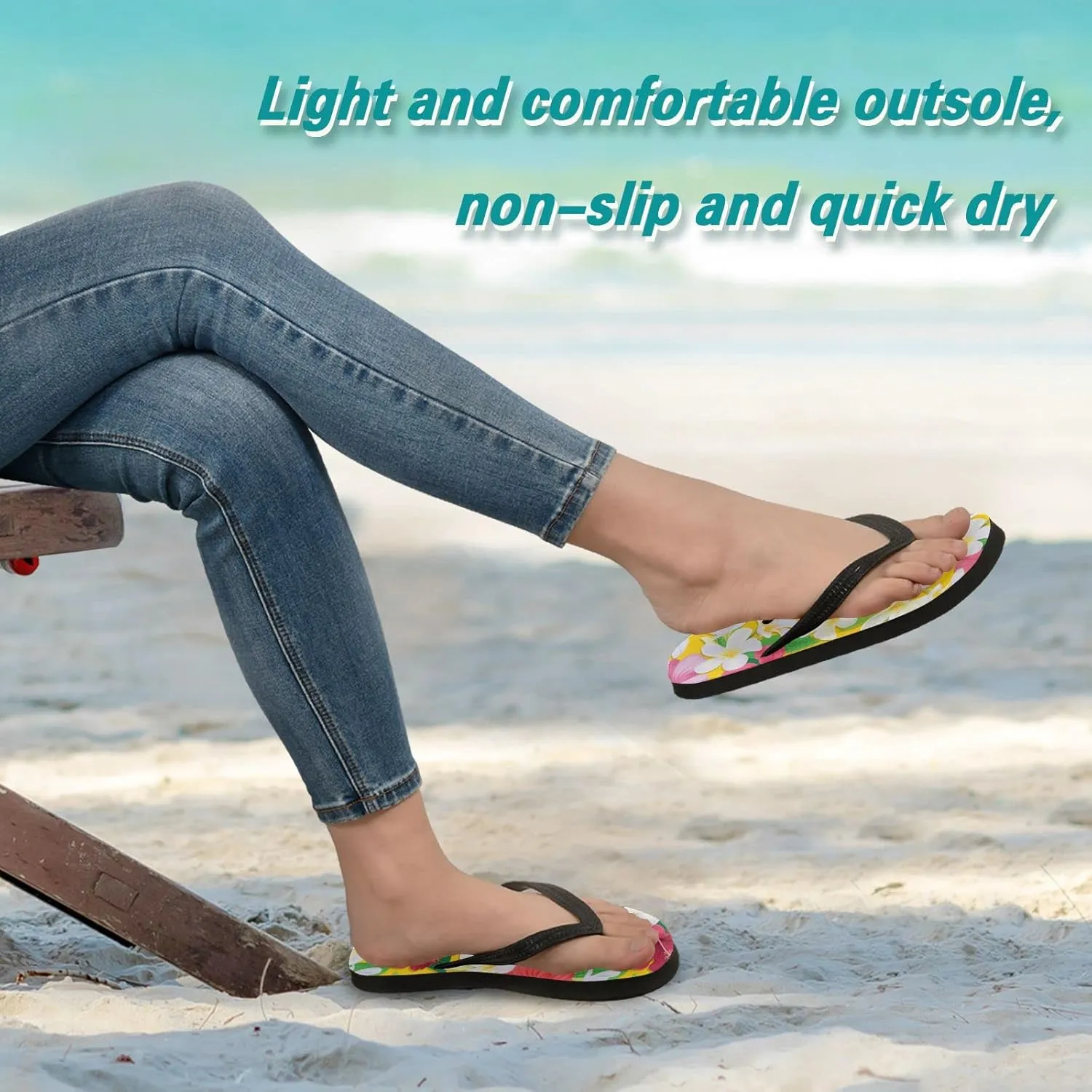 MNSRUU Flip Flops for Women Men Hawaiian Flip Flops Womens Slides Men Sandals Shower Slippers for Beach Bathroom XS-XXL