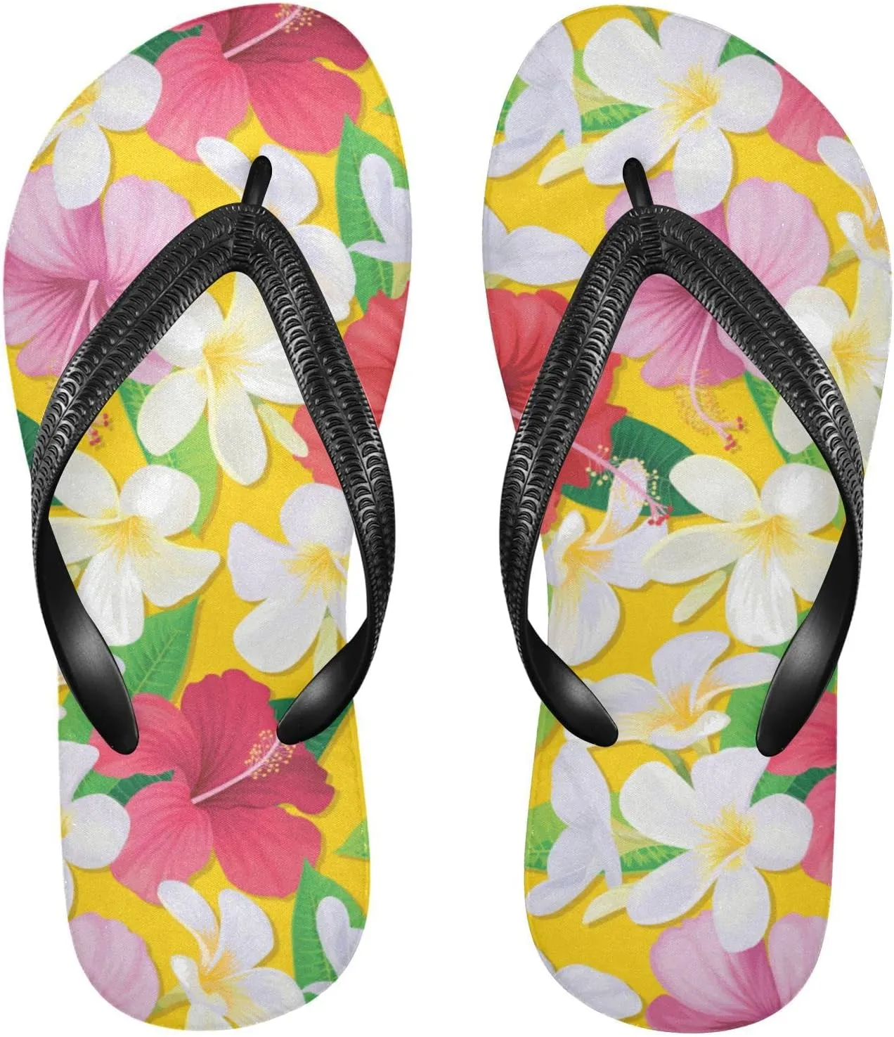 MNSRUU Flip Flops for Women Men Hawaiian Flip Flops Womens Slides Men Sandals Shower Slippers for Beach Bathroom XS-XXL