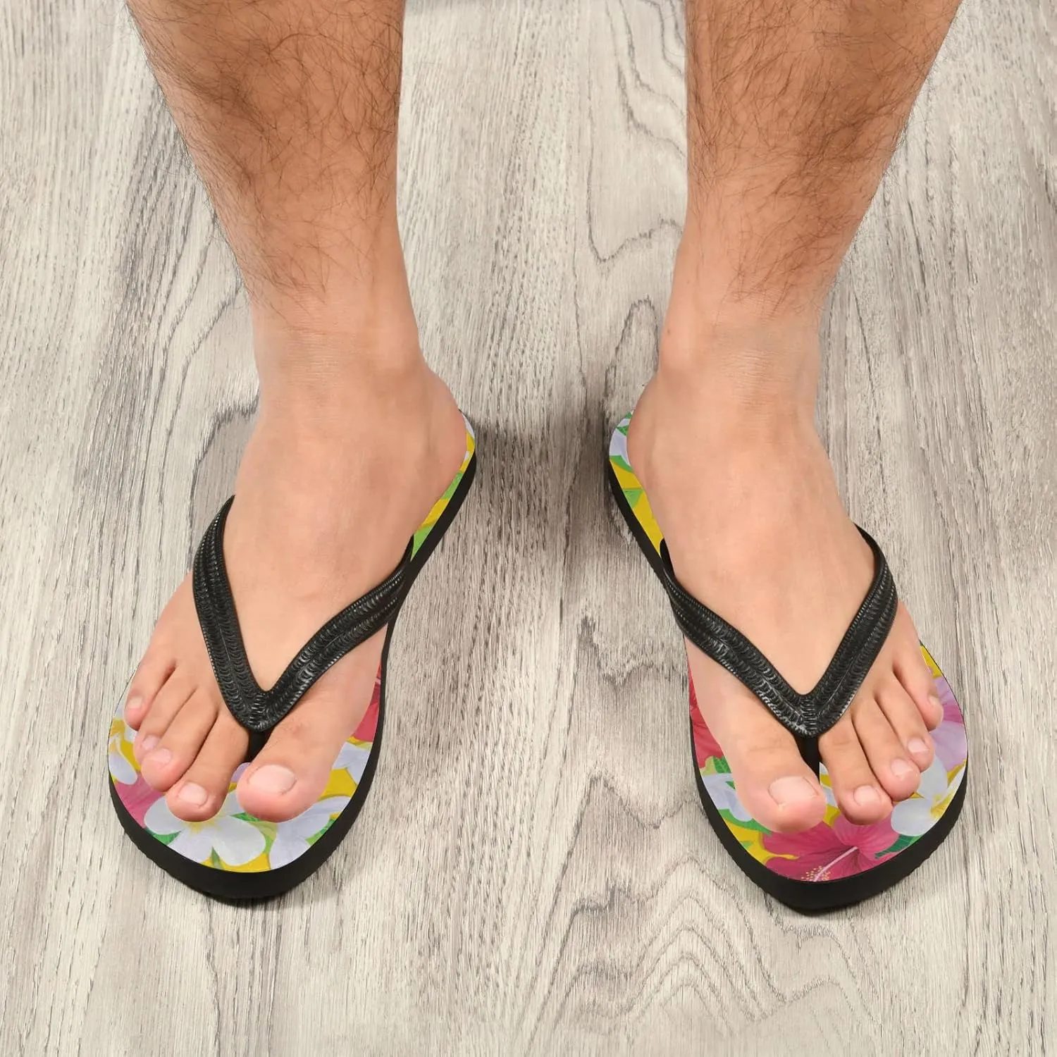 MNSRUU Flip Flops for Women Men Hawaiian Flip Flops Womens Slides Men Sandals Shower Slippers for Beach Bathroom XS-XXL