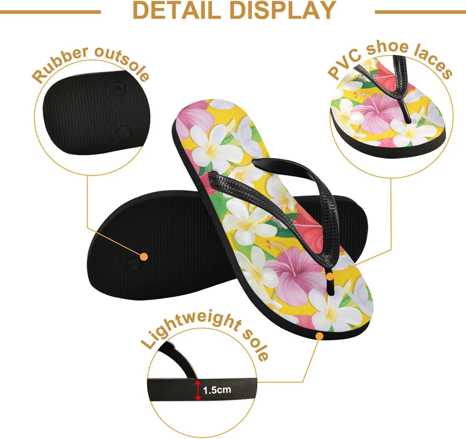 MNSRUU Flip Flops for Women Men Hawaiian Flip Flops Womens Slides Men Sandals Shower Slippers for Beach Bathroom XS-XXL