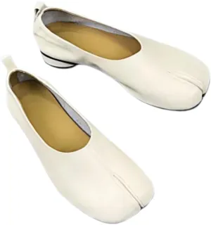 Modern Style Slip-on Tabi Ballet Flats Shoes for Women Genuine Leather Mary Jane Flat Closed Split-Toe Low-Cut Comfort Office Work