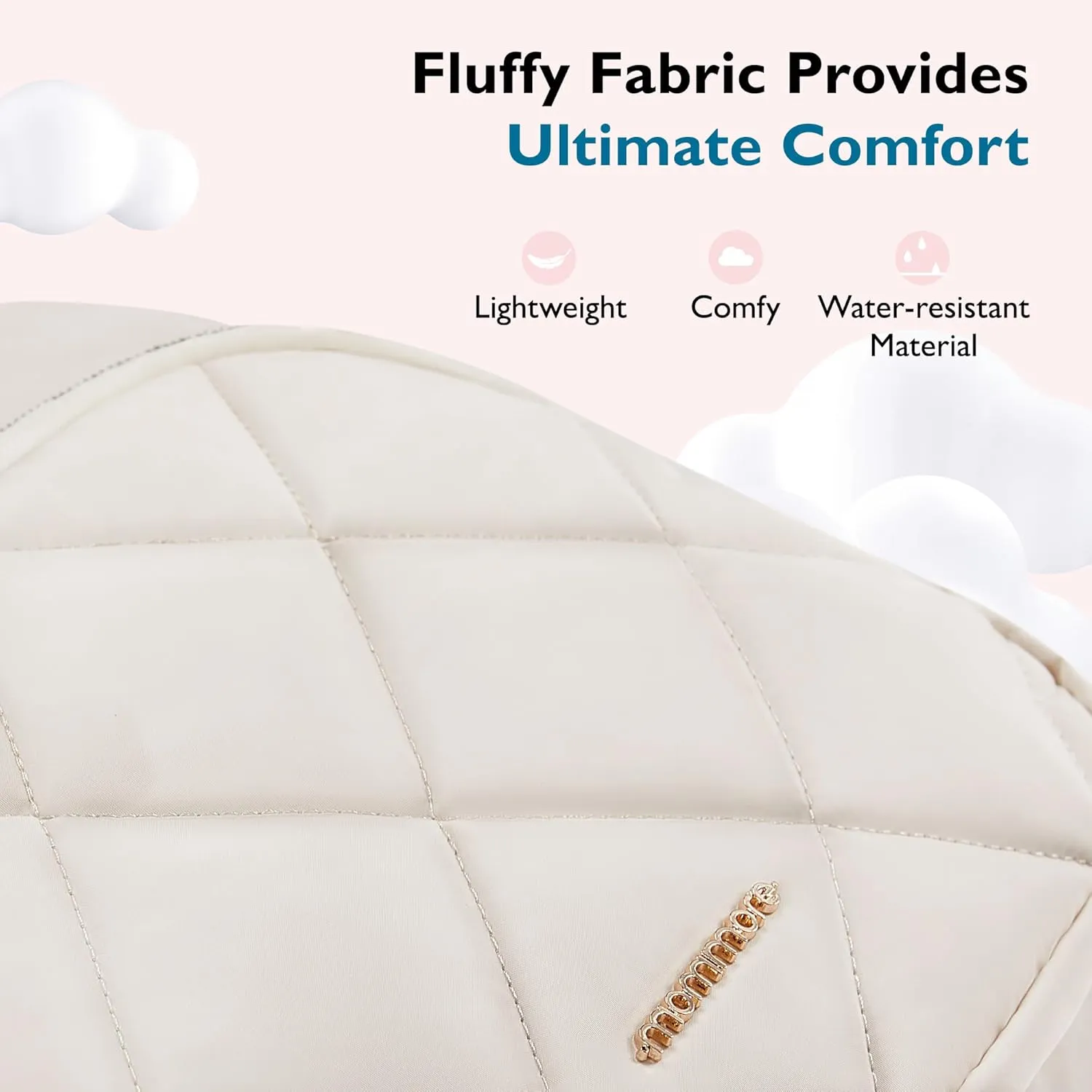 mommore Diaper Bag Backpack, Small Diaper Backpack for Travel, Drawstring Puffer Diaper Bag, Lightweight Quilted Baby Bag with Stroller Straps, Changing Pad