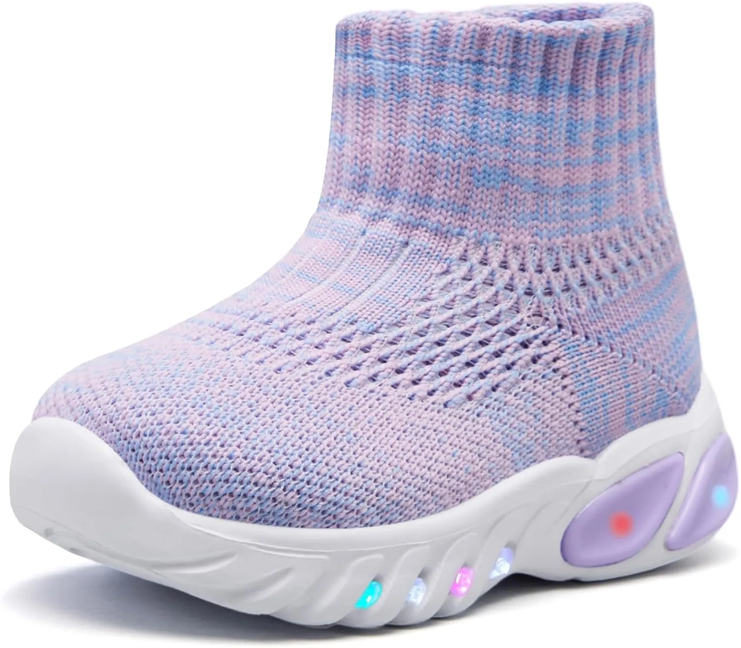 MORENDL Toddler Light Up Walking Shoes Baby Non-Slip Sock Shoes Toddler Slip On Sneakers Boys & Girls