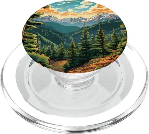 Mountains Wilderness Forest Hiking Pine Tree Nature PopSockets MagSafe PopGrip for iPhone