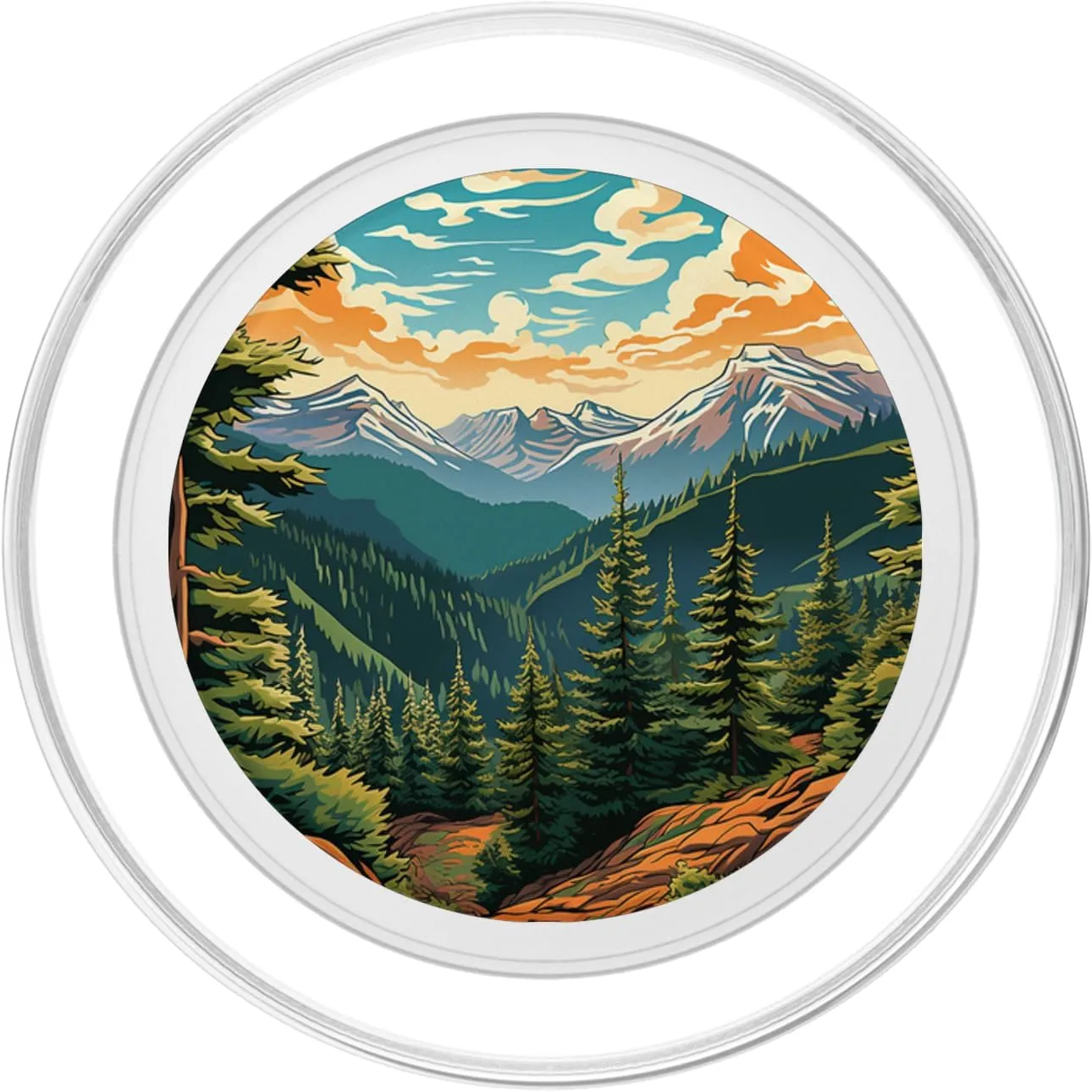 Mountains Wilderness Forest Hiking Pine Tree Nature PopSockets MagSafe PopGrip for iPhone