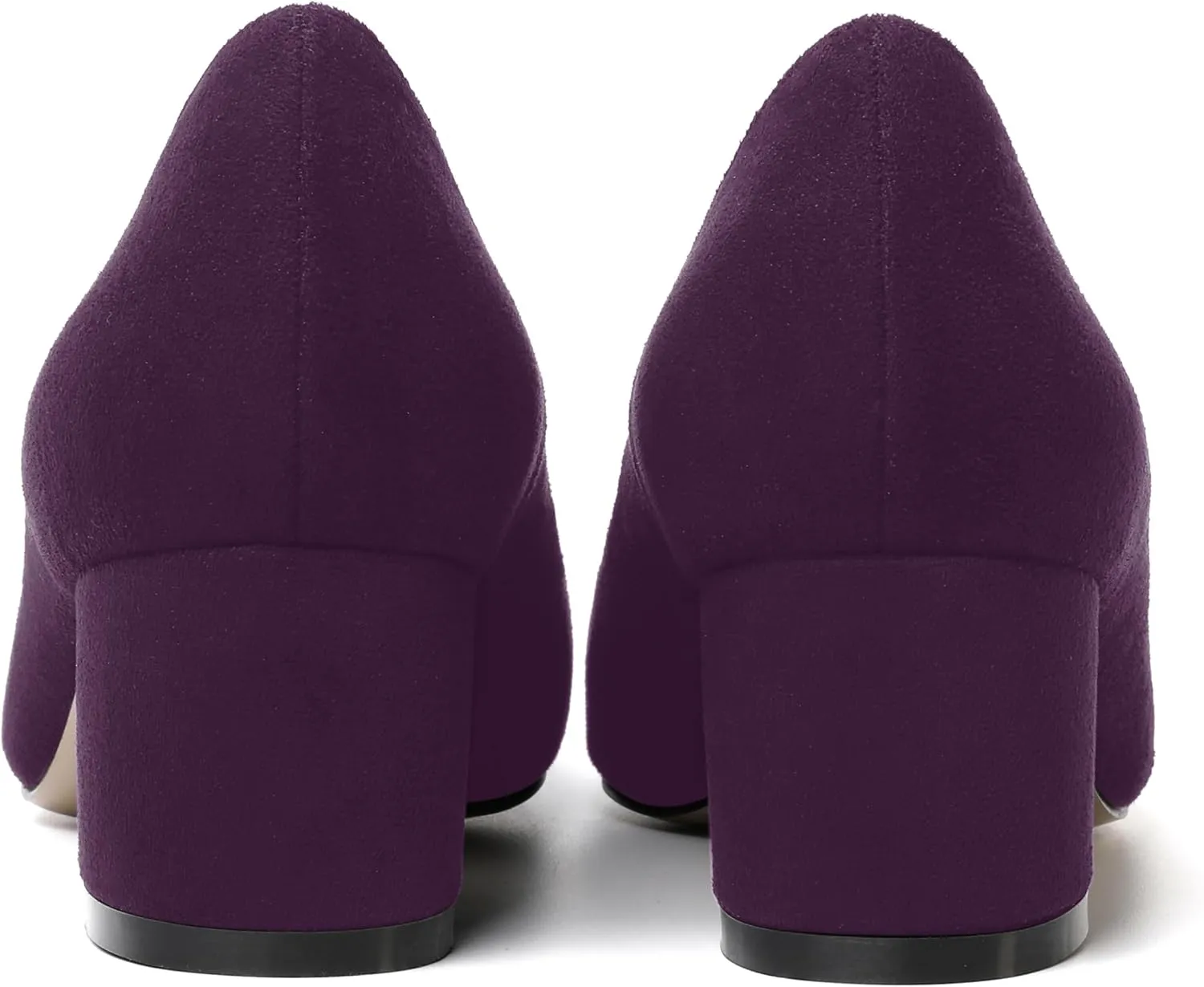 MOVINSTEPS Womens Round Toe Party Dress Slip On Chunky Low Heel Pumps Shoes 2 Inch