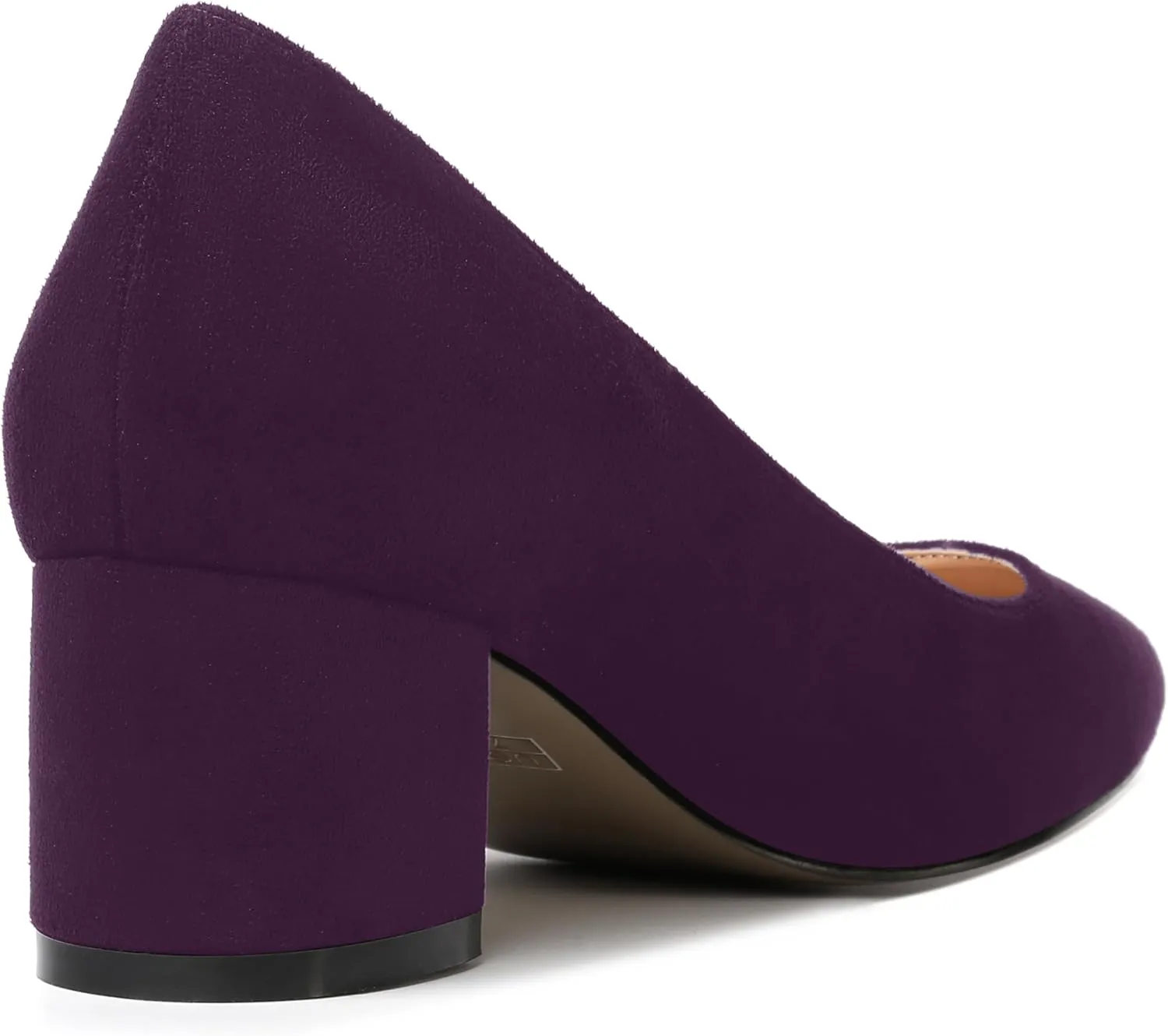 MOVINSTEPS Womens Round Toe Party Dress Slip On Chunky Low Heel Pumps Shoes 2 Inch