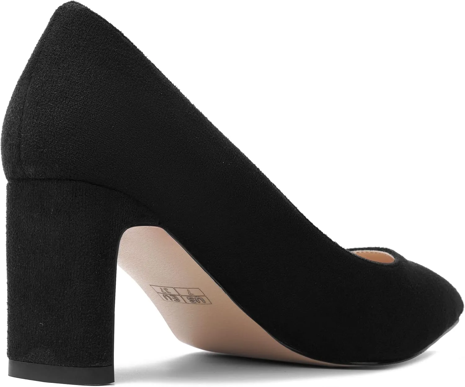 MOVINSTEPS Womens Slip On Party Suede Pointed Toe Sexy Block Mid Heel Pumps Shoes 2.5 Inch