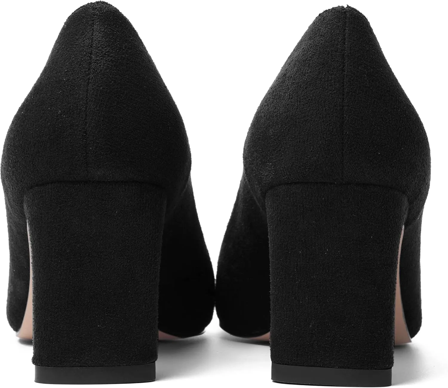 MOVINSTEPS Womens Slip On Party Suede Pointed Toe Sexy Block Mid Heel Pumps Shoes 2.5 Inch