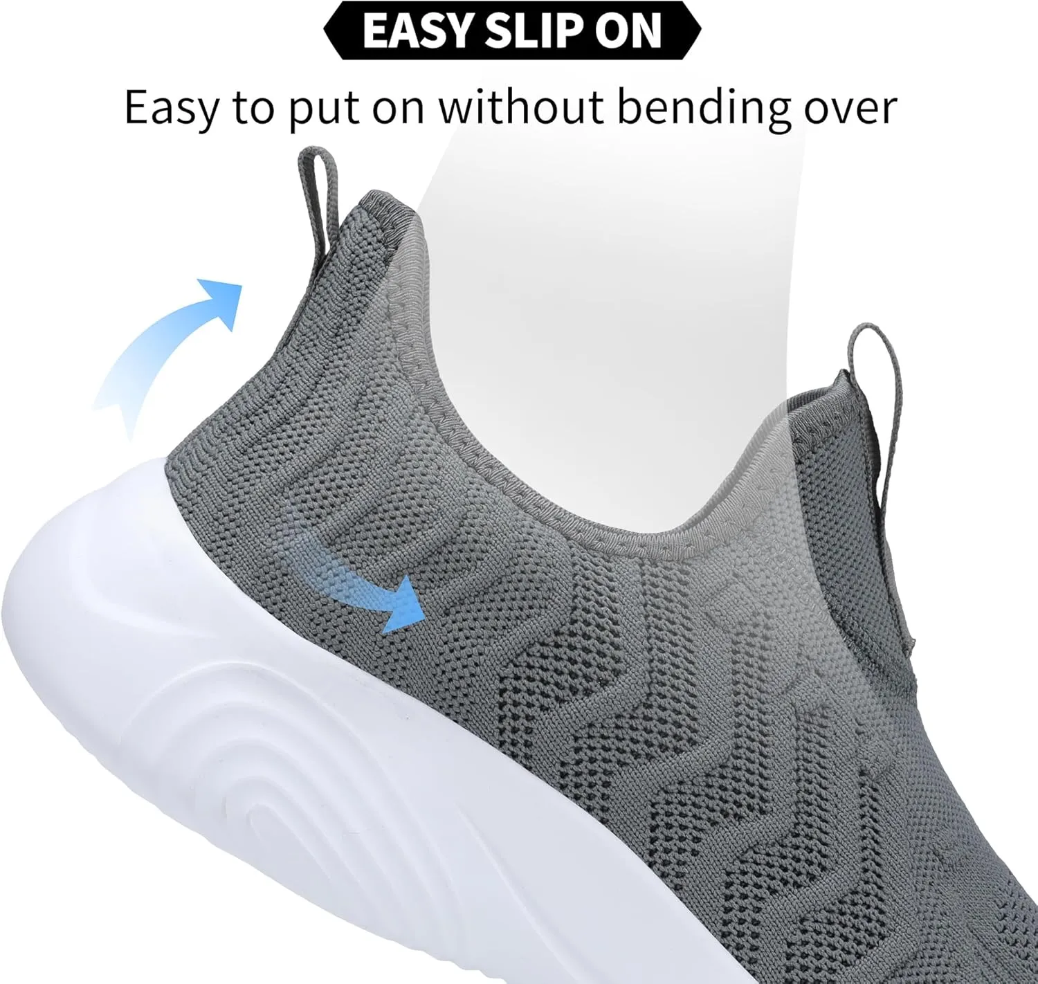 MRIP Mens Slip On Walking Shoes Lightweight Non Slip Gym Workout Running Shoes Mesh Breathable Cushion Fashion Tennis Athletic Casual Sneakers
