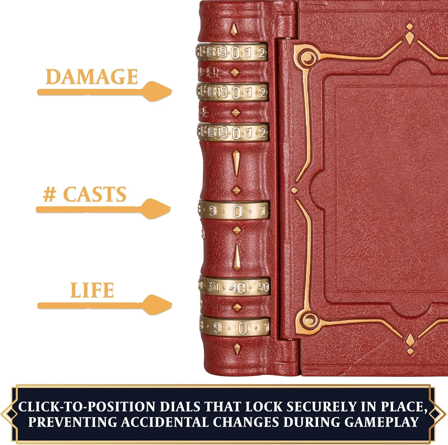 MTG Commander EDH Command Zone/Tray for Magic The Gathering -With Damage, Cast & Life Counters. Store your Commander Deck's Dice & Tokens inside (up to 30 Sleeved Cards)- MTG Accessories Gift. (Red)