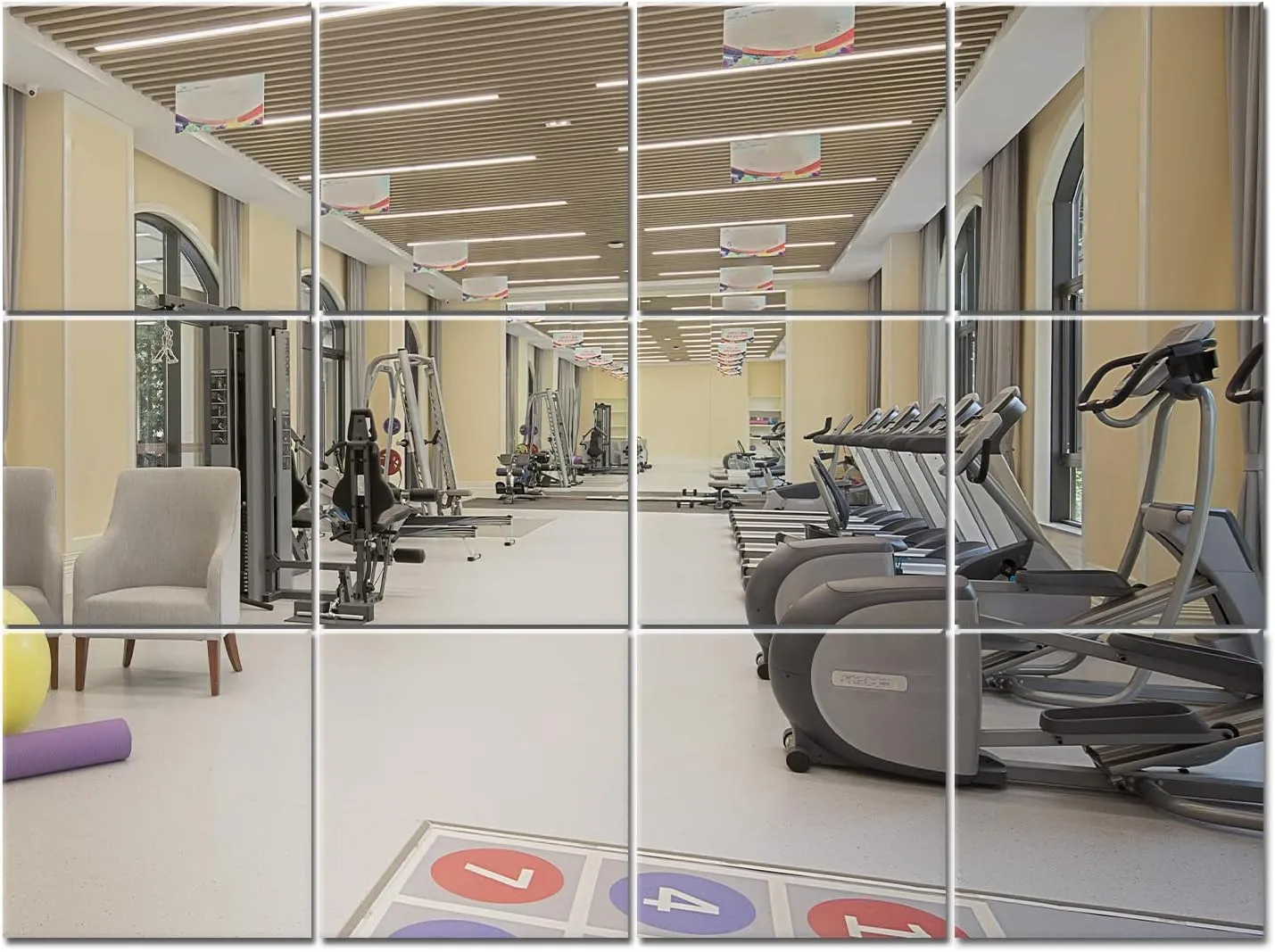 Murrey Home Wall Mirror for Home Gym Mirror, Full Length Mirrors Wall Mounted, Frameless Full Body Mirror Tiles for Wall, Door, Garage, 12" x12PCS
