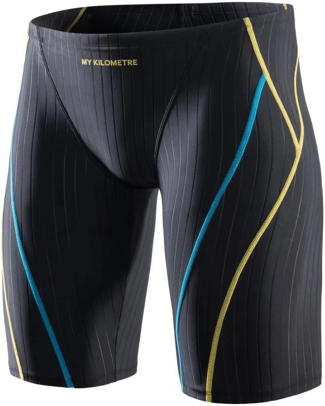 MY KILOMETRE Men's Swimsuit Jammer Solid Swim Jammers Endurance Long Racing Training Swimsuit