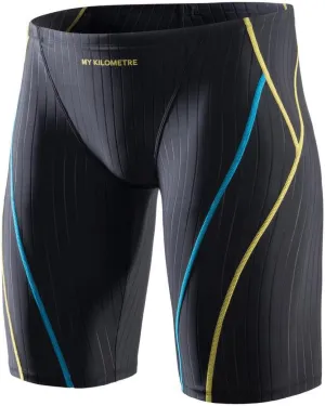 MY KILOMETRE Men's Swimsuit Jammer Solid Swim Jammers Endurance Long Racing Training Swimsuit