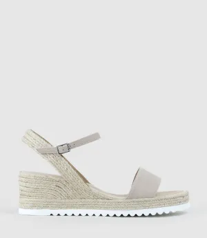 MYLO Single Strap Espadrille in Natural Suede