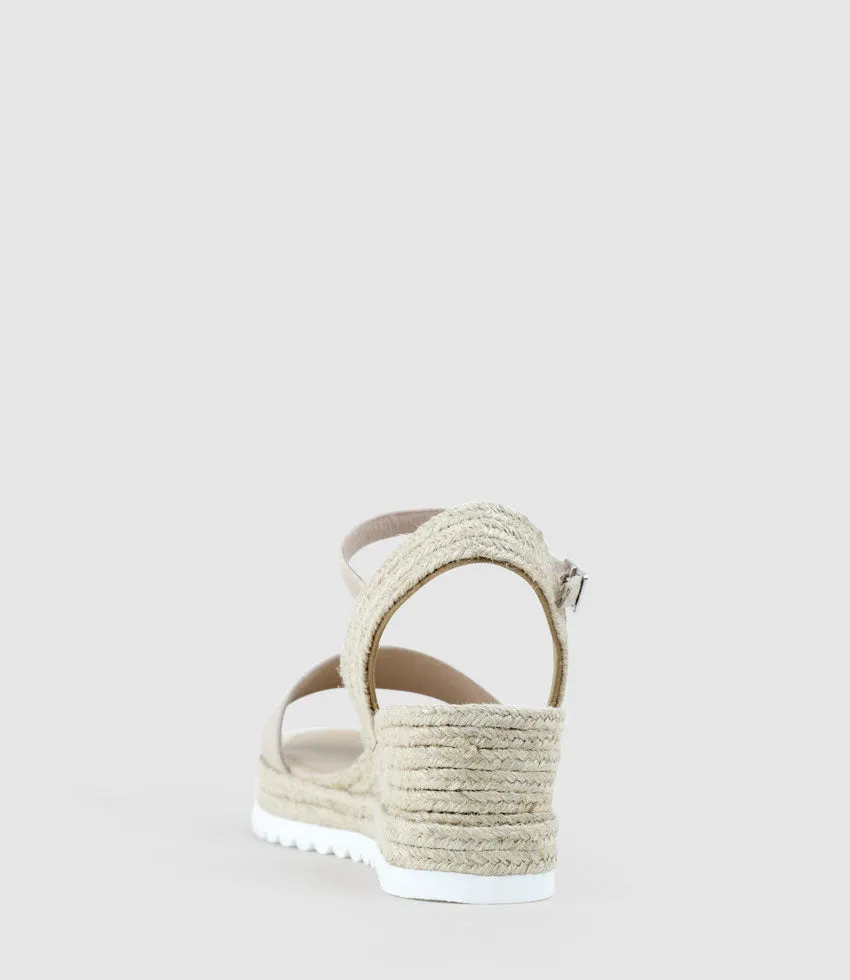 MYLO Single Strap Espadrille in Natural Suede