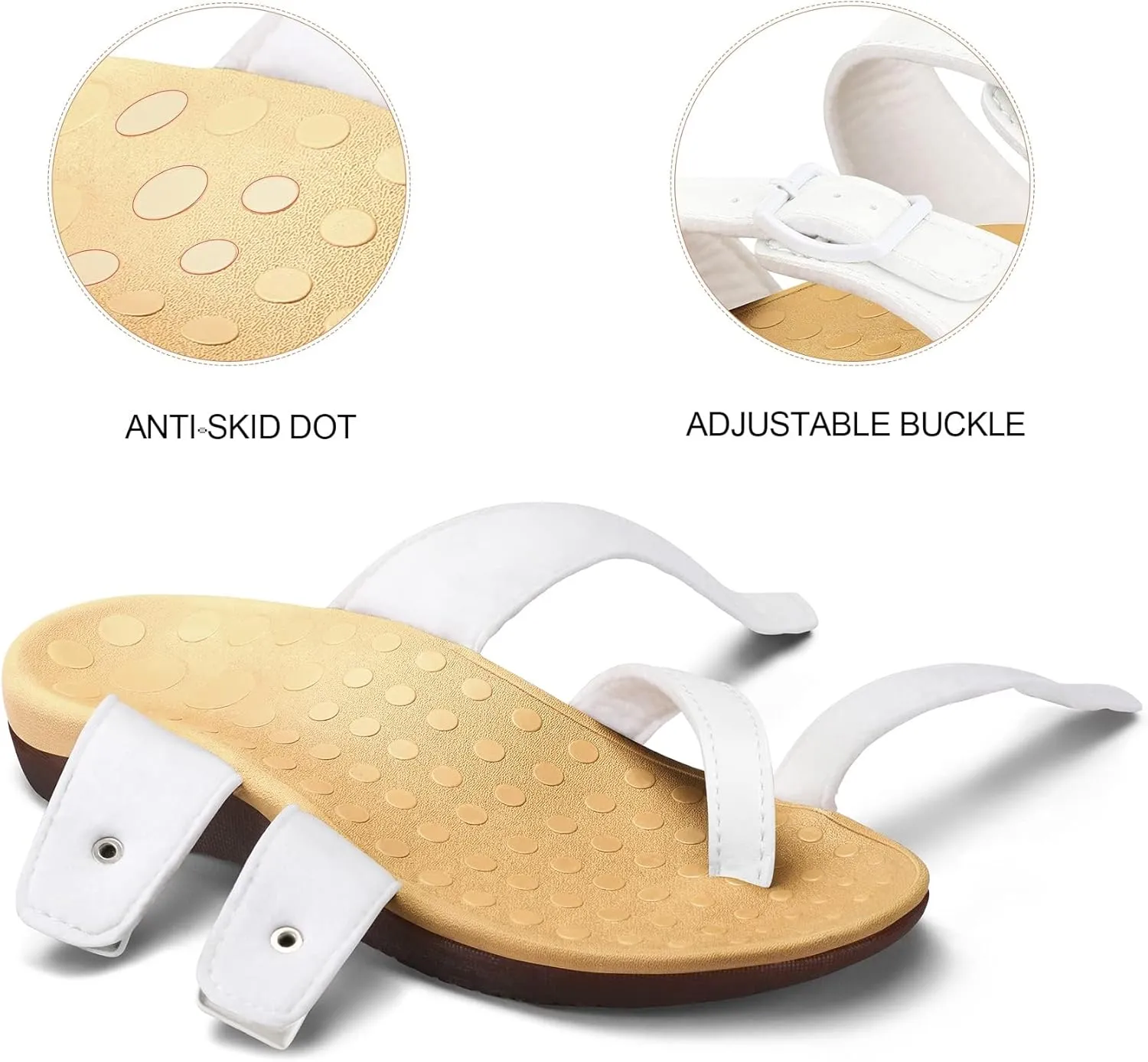 mysoft Women's Arch Support Slide Sandals Adjustable Orthopedic Flip Flops Comfortable Walking Summer Shoes