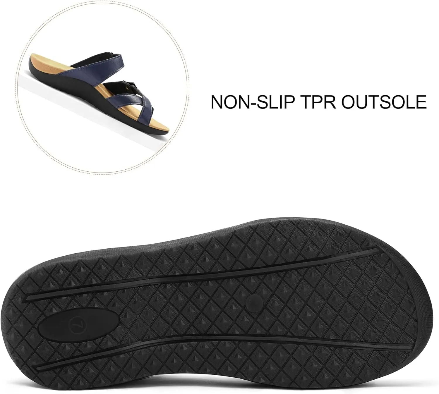 mysoft Women's Arch Support Slide Sandals Adjustable Orthopedic Flip Flops Comfortable Walking Summer Shoes