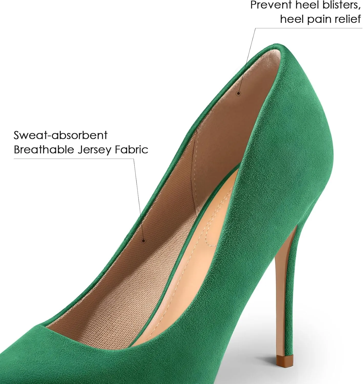 mysoft Women's High Heels Pumps Closed Pointed Toe Stiletto 4IN Heels Dress Wedding Shoes