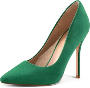 mysoft Women's High Heels Pumps Closed Pointed Toe Stiletto 4IN Heels Dress Wedding Shoes