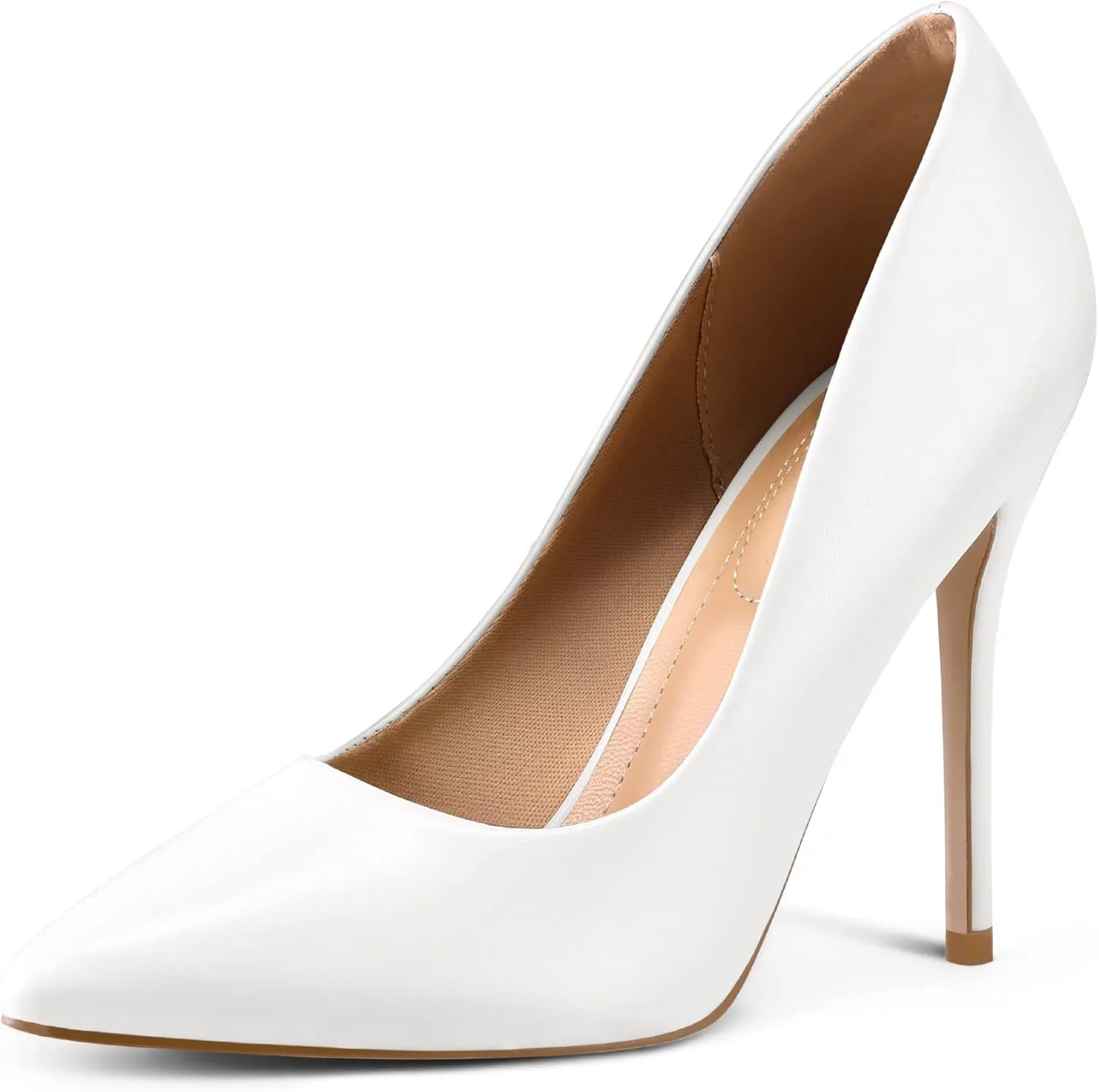 mysoft Women's High Heels Pumps Closed Pointed Toe Stiletto 4IN Heels Dress Wedding Shoes