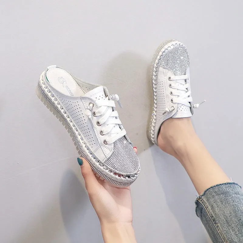 Nanccy Rhinestone  Hollow Breathable Sippers