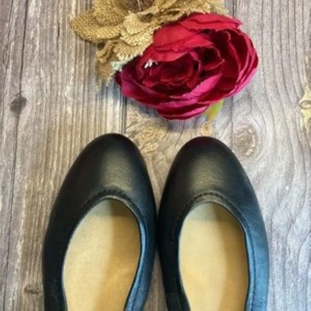 NATURALIZER Vivienne Black Leather Flats 8.5M