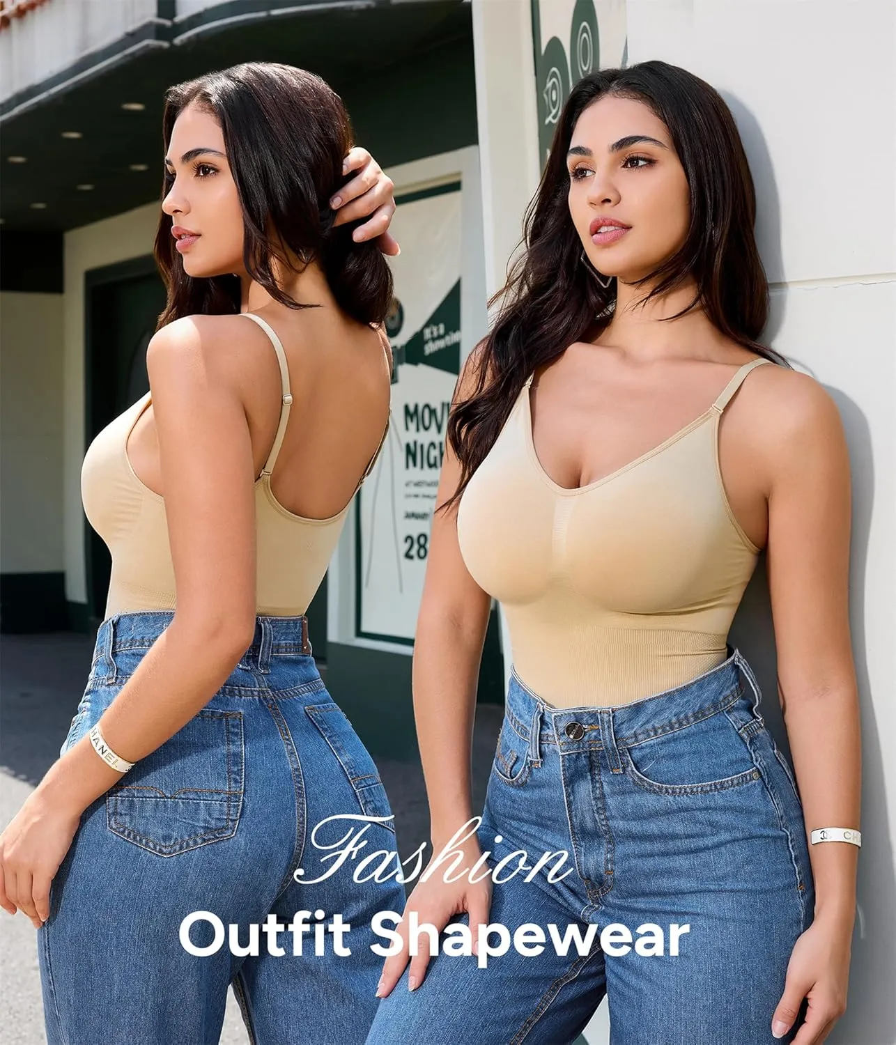 Nebility Shapewear Bodysuit for Women Tummy Control Body Suit Seamless Sculpting Body Shaper Mid Thigh Shorts
