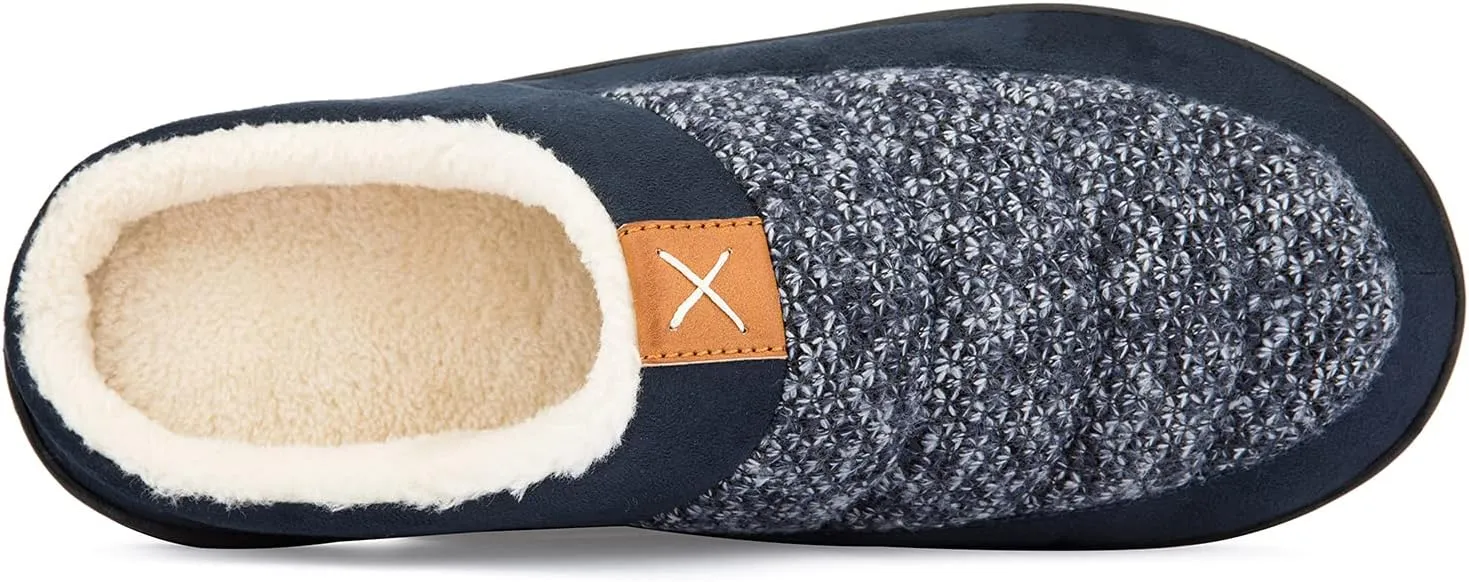NewDenBer Men's Cozy Memory Foam Slippers Soft Slip on Indoor Outdoor Clog House Shoes
