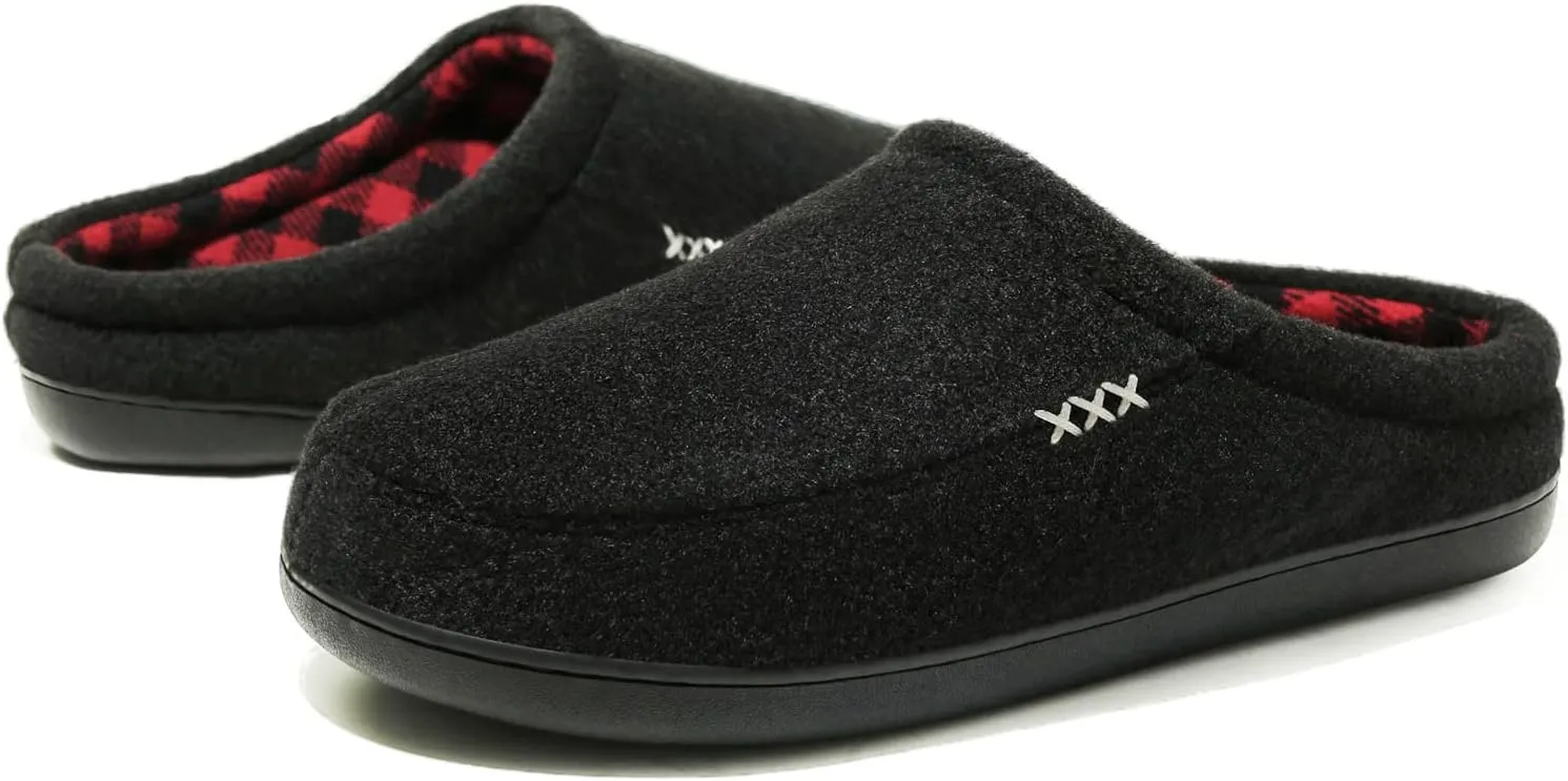 NewDenBer Men's Cozy Memory Foam Slippers Soft Slip on Indoor Outdoor Clog House Shoes