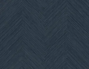 NextWall Chevron Stripe Peel and Stick Wallpaper (Dark Blue)