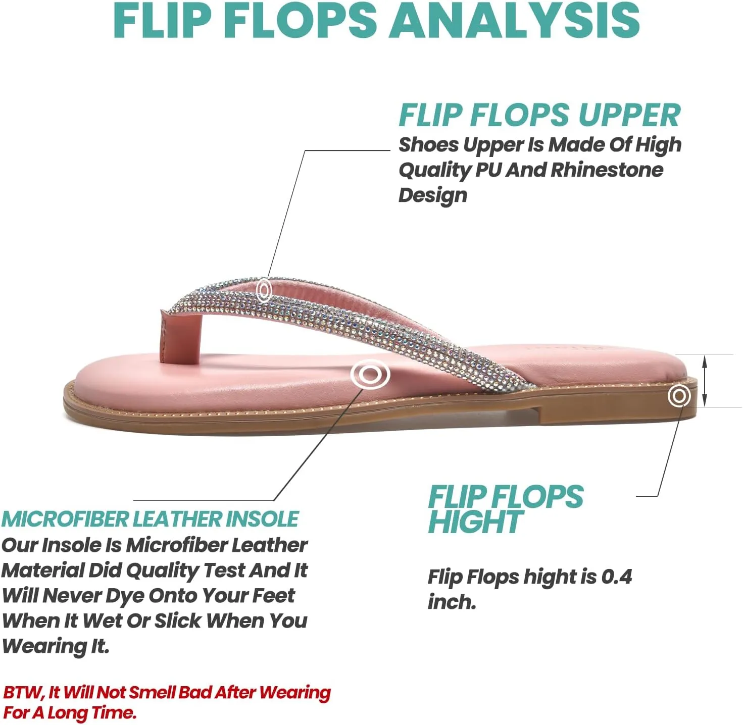 NianEr Womens Microfiber Leather Comfort Foam Rhinestone Glitter Sparkly Dress Flip Flop Sandals Summer Cute Flat Slides
