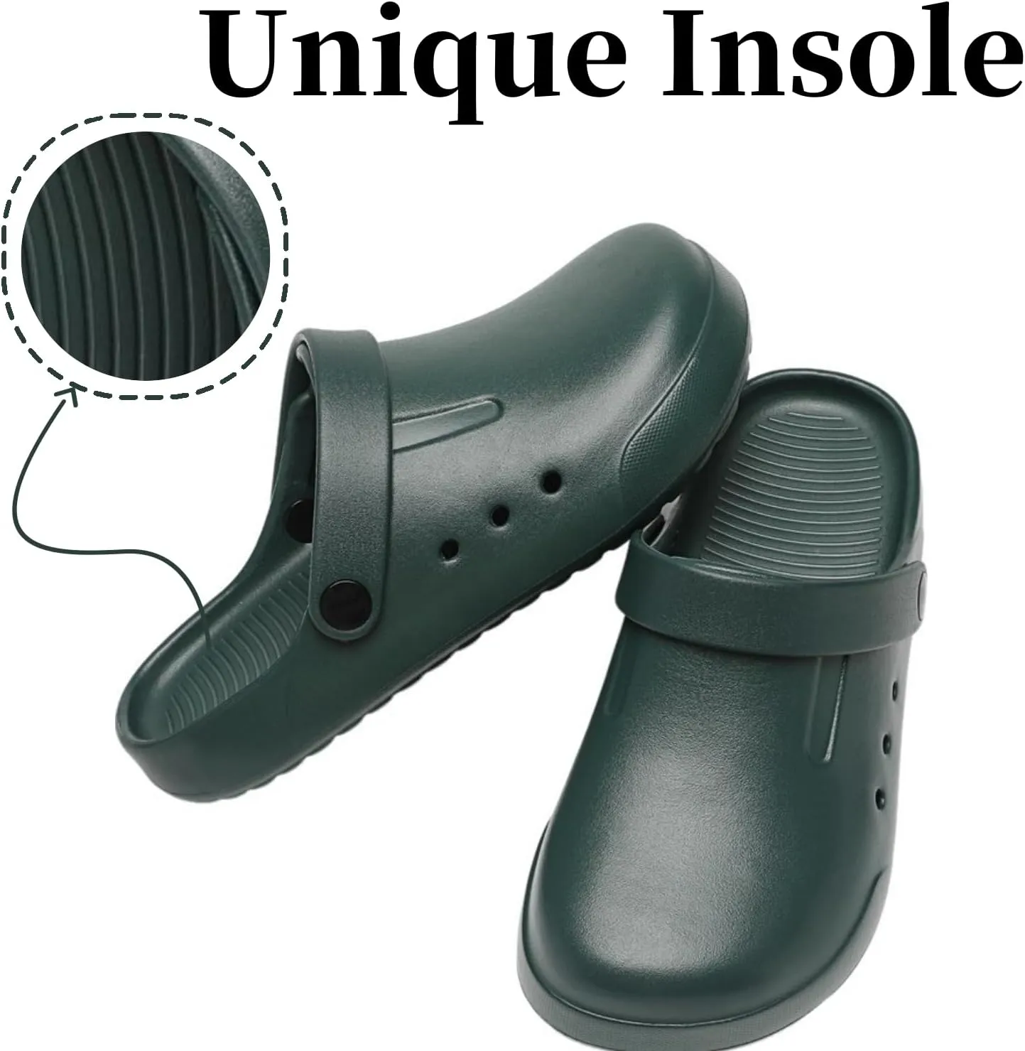 Nihaoya Clogs for Men and Womens Garden Shoes Slip-on Outdoor Beach Slippers Comfort Slip Resistant Sandals Lightweight Breathable
