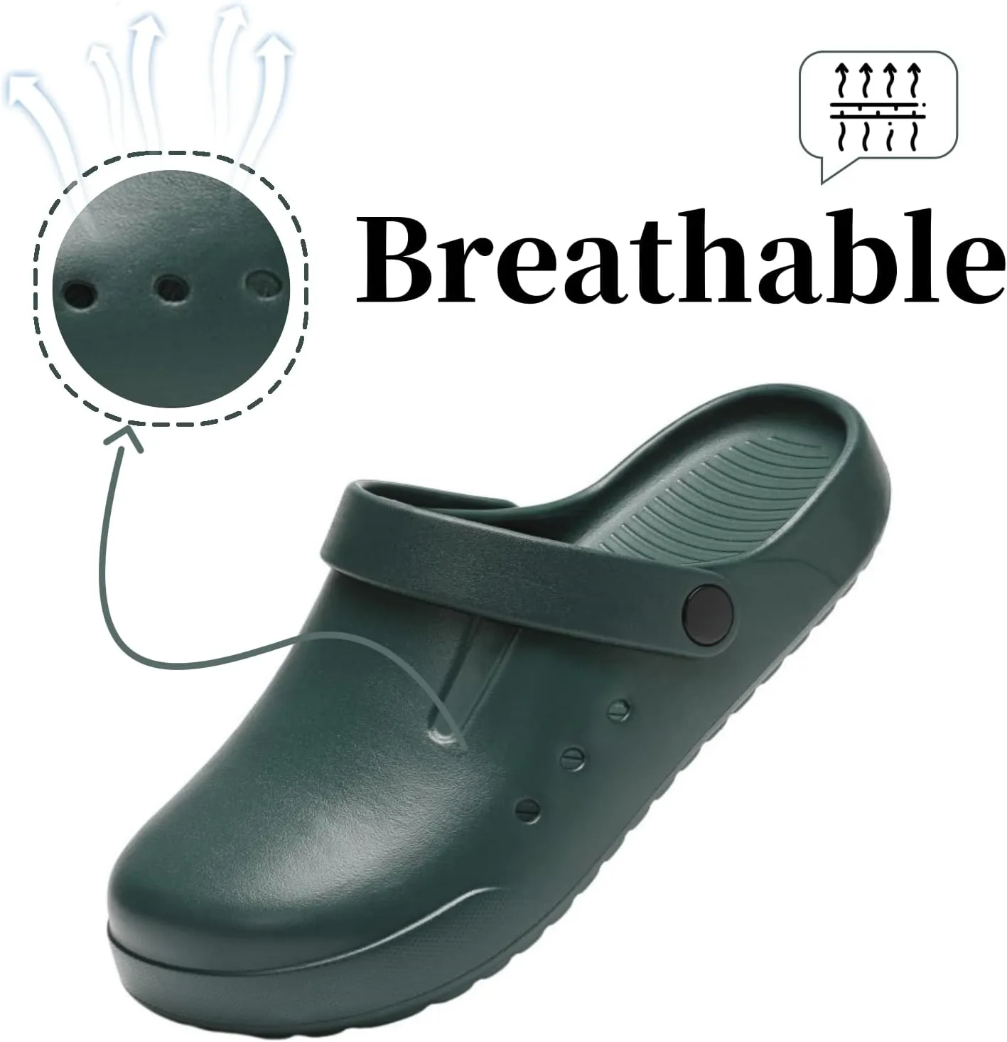 Nihaoya Clogs for Men and Womens Garden Shoes Slip-on Outdoor Beach Slippers Comfort Slip Resistant Sandals Lightweight Breathable