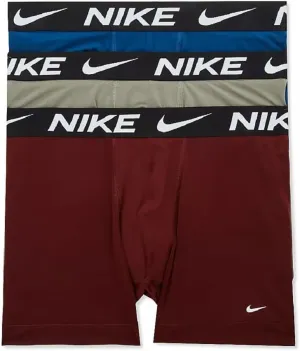 Nike Men's Dri-FIT Essential 3-pack Microfiber 4-Inch Boxer Trunks - Dark Stucco/Court Blue/Dk Team Red, X-Large
