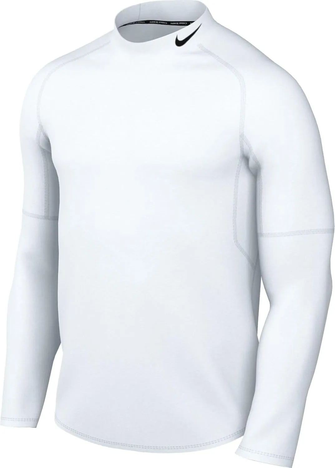 Nike Pro Men's Dri-FIT Fitness Mock-Neck Long-Sleeve Top (White/Black, FB7908-100) Size XX-Large