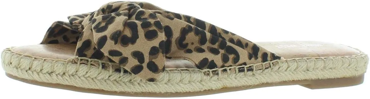 NINE WEST Womens Brock Animal Print Bow Espadrilles Tan 8 Medium (B,M)