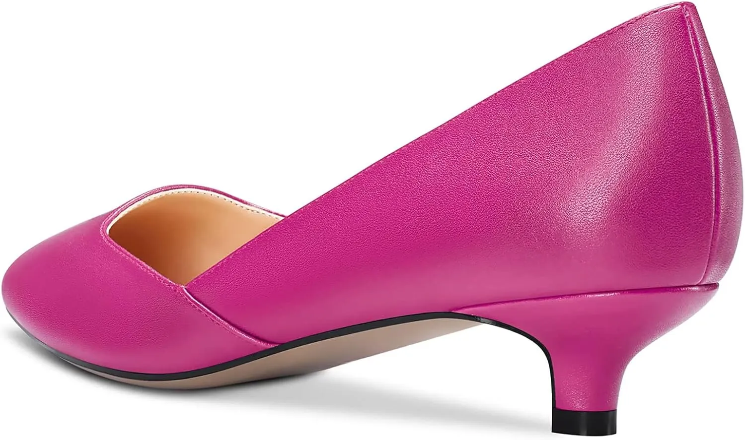 NobleOnly Women Kitten Low Heel Pointed Toe Pumps Slip-on Wedding Office 1.4 Inches Heels