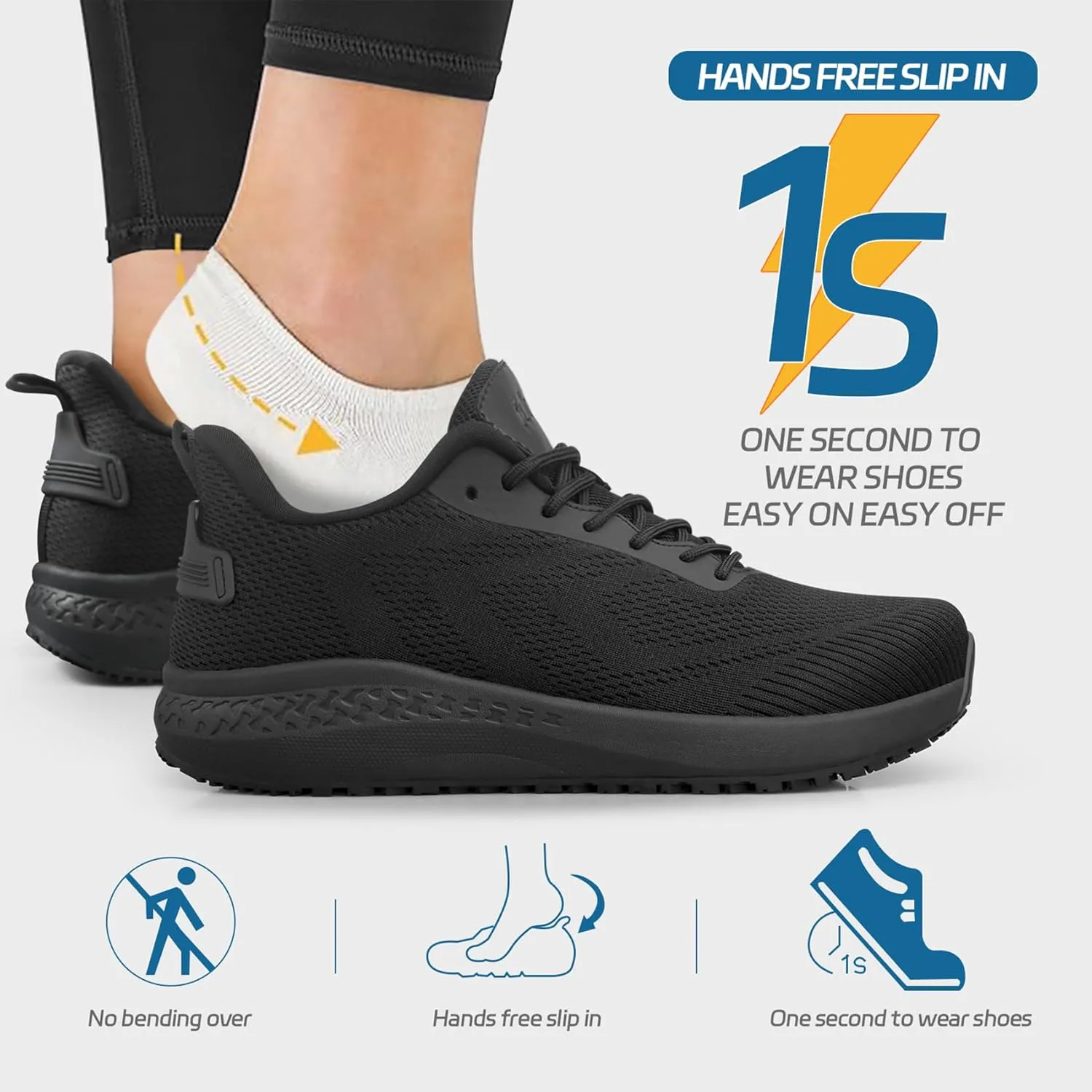 Non Slip Shoes for Men Food Service Slip Resistant Work Shoes for Men in Restaurant Kitchen Chef Slip On Walking Sneakers Breathable Lightweight