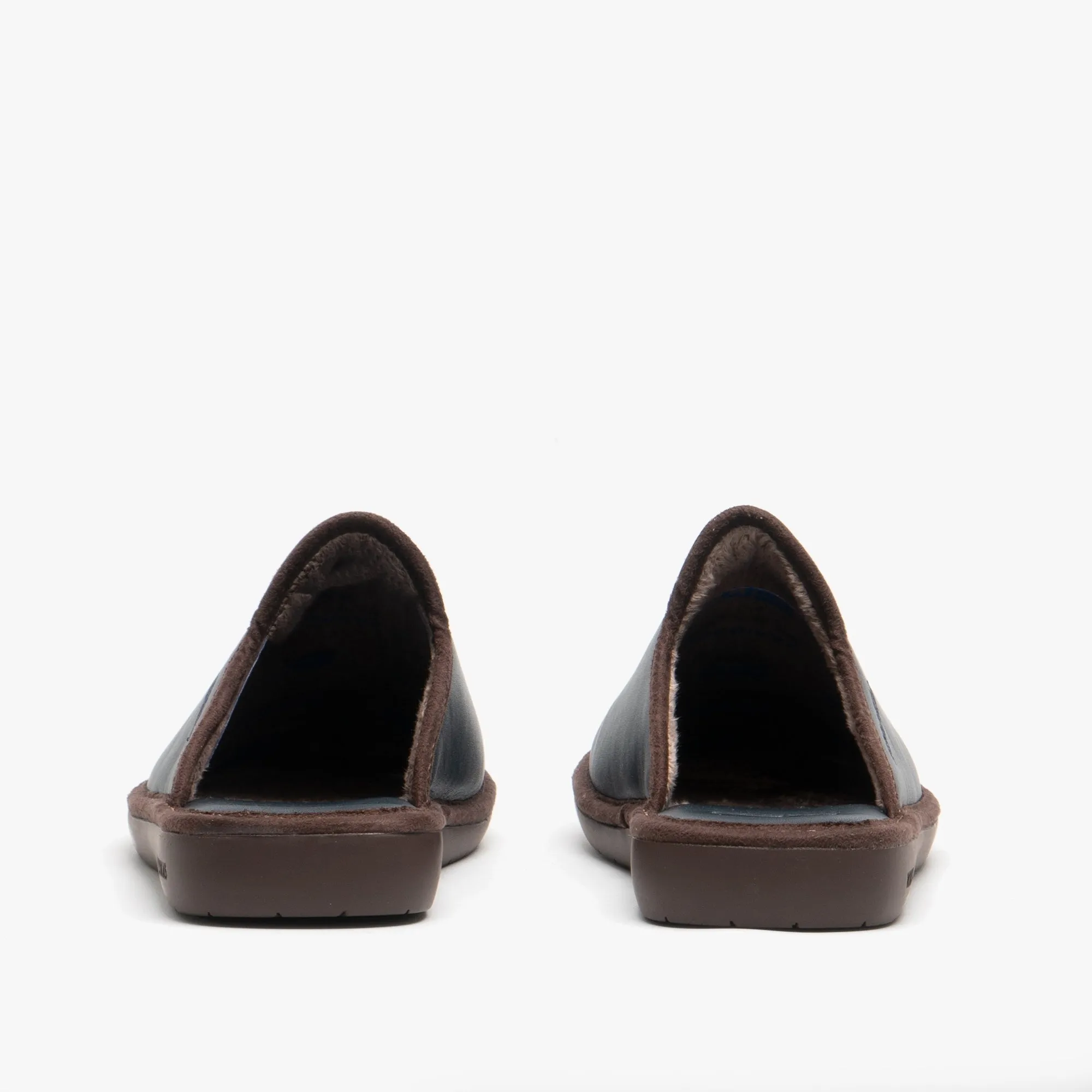 Nordikas 136 (DUBLIN) Mens Leather Mule Slippers Marine