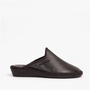 Nordikas 347 (NAPA) Womens Leather Mule Slippers Black