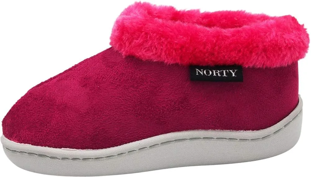NORTY - Toddler Little Kid Big Kid Girls Fleece Memory Foam Slip On Indoor Slippers