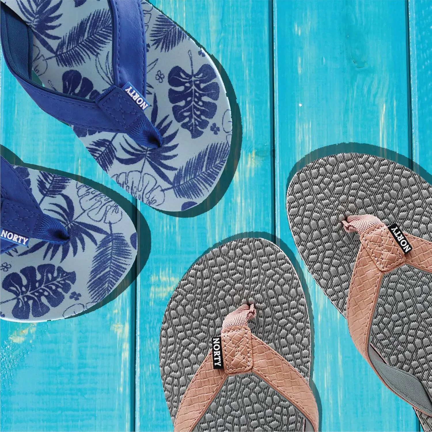 NORTY Womens Casual Flip Flop Thong Sandals For Beach, Pool or Everyday