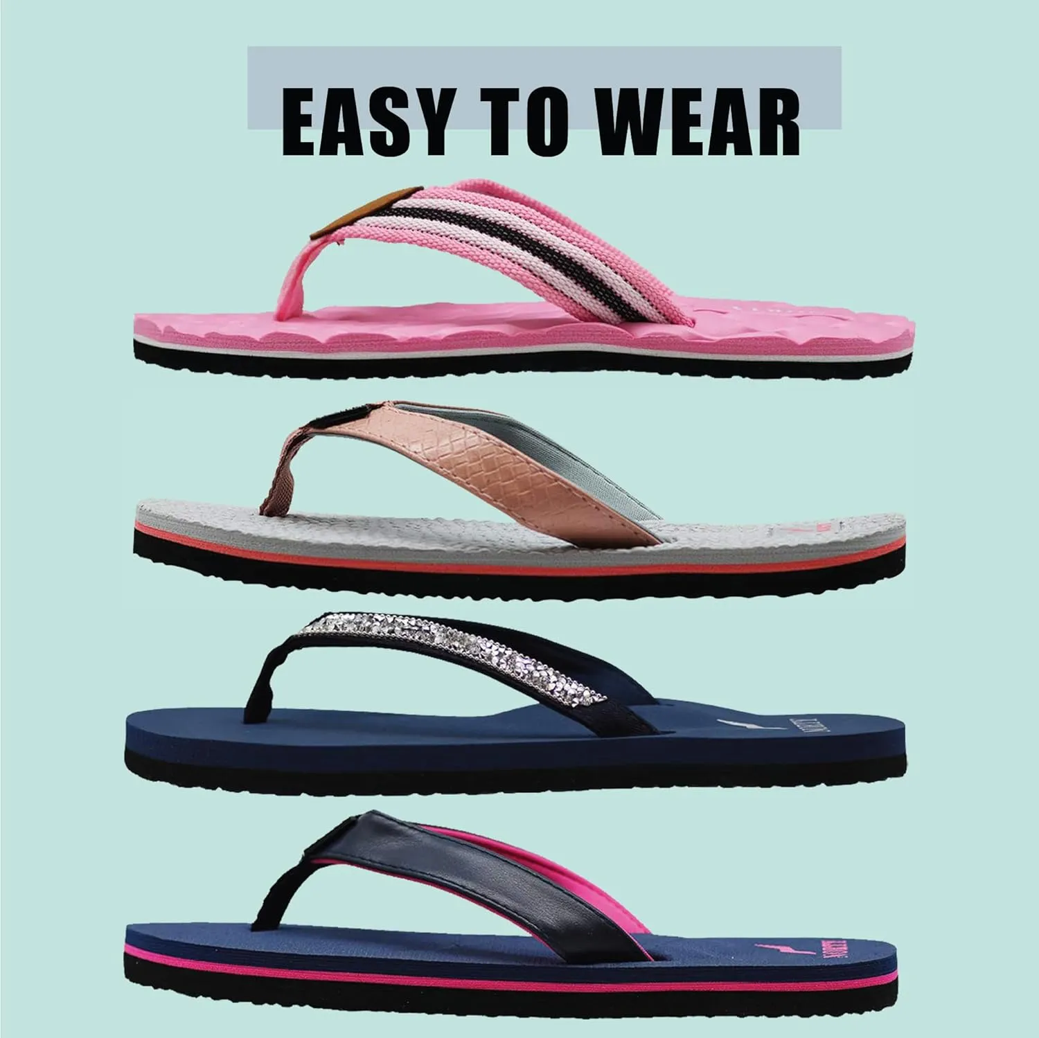 NORTY Womens Casual Flip Flop Thong Sandals For Beach, Pool or Everyday