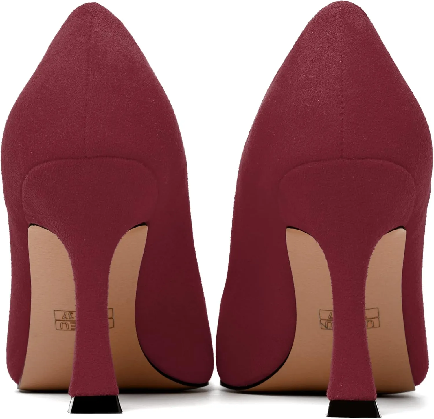 NUMALEO Womens Pointed Toe Cute Suede Slip On Solid Night Club Stiletto High Heel Pumps Shoes 3.3 Inch